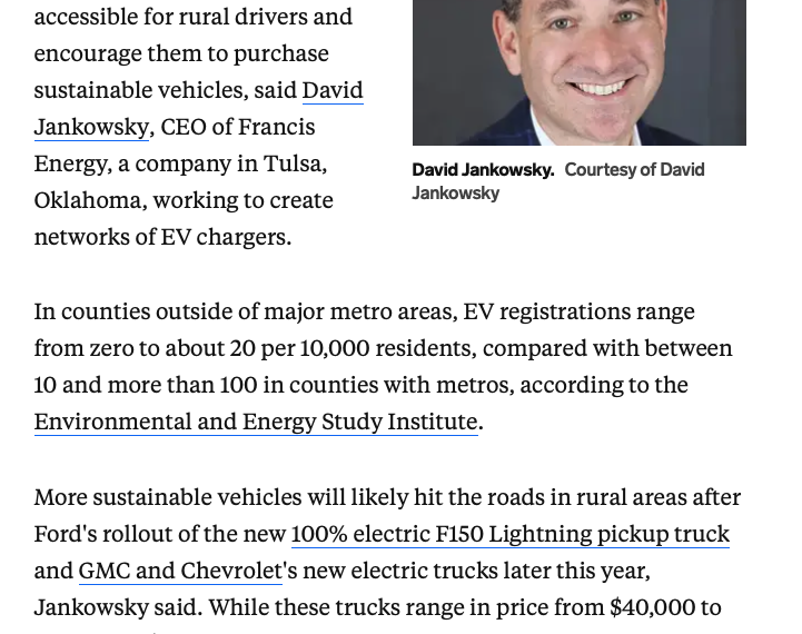 Increasing EV drivers in rural America